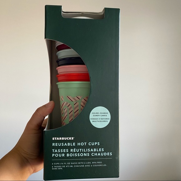 Starbucks Holiday Candy Cane Reusable Color Changing Cups - Picture 1 of 3